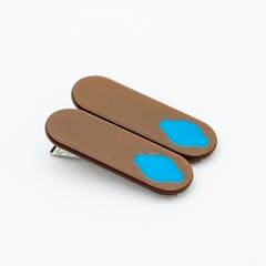 瓜生太郎 Taro Uryu Hair Clip ( 2pc set ) Cyan & Mocha